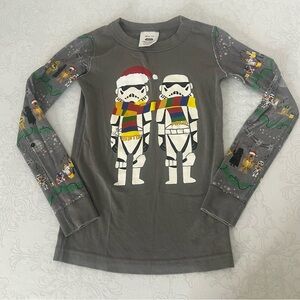 Hanna Andersson Christmas Star Wars Baby Yoda Long Sleeve Pajama Top Size 8